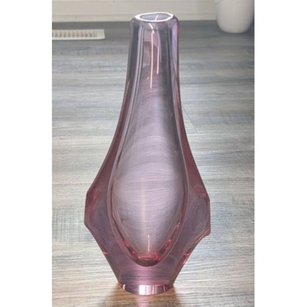 Vintage Pink Abstract Miloslav Klinger Bud Vase 10.5" Heavy